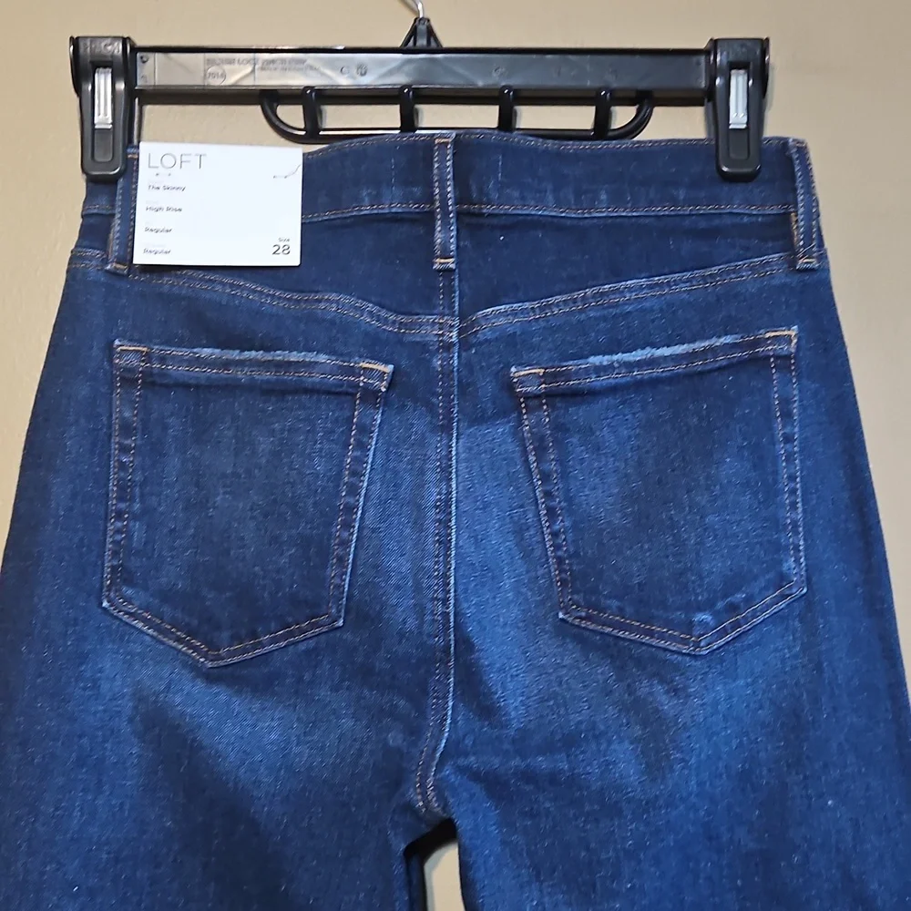 LOFT Dark Blue Skinny Jeans - Picture 7 of 12